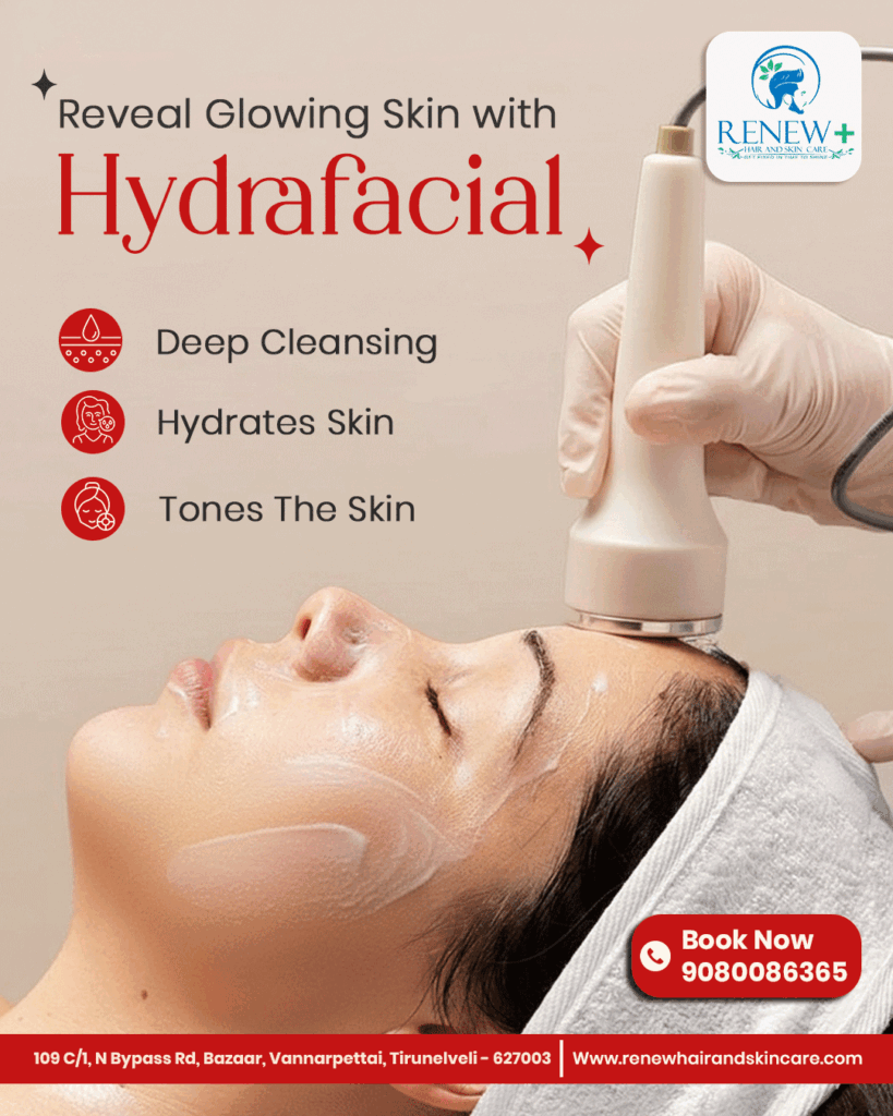 glowing skin after hydra facial